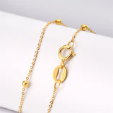 Solid 14K Gold Bracelets for Women, Real Gold Bead Thin Chain Bracelet