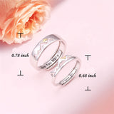 Sterling Silver Adjustable Mountain Couple Rings Set