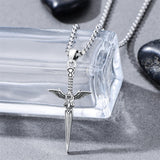 Sterling Silver Medieval Sword Dagger Pendant Necklace