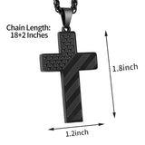 Stainless Steel Personalized Engraved American Flag Cross Pendant Necklace