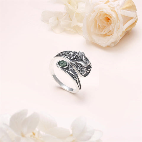 Sterling Silver Oxidized Dragonfly Butterfly Hummingbird Sea Turtle Anchor Cross Tree of Life Sunflower Spoon Ring