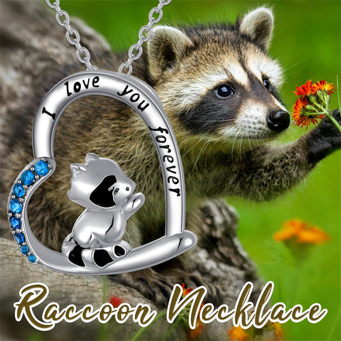 Raccoon Necklace 925 Sterling Silver  Raccoon Necklaces Raccoon Jewelry Gifts for Women Teen Girls