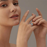 Sterling Silver Moss Agate Moonstone Branch Engagement Wedding Promise Ring  for Her