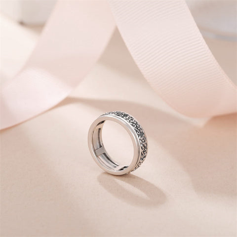 Fidget Ring Sterling Silver Spinner Ring for Women Sunflower/Daisy/ Spinning Ring Fidget Jewelry Gifts for Women Men