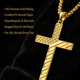 Cross Pendant Necklace  14K Gold Plated Christian Faith Jewelry
