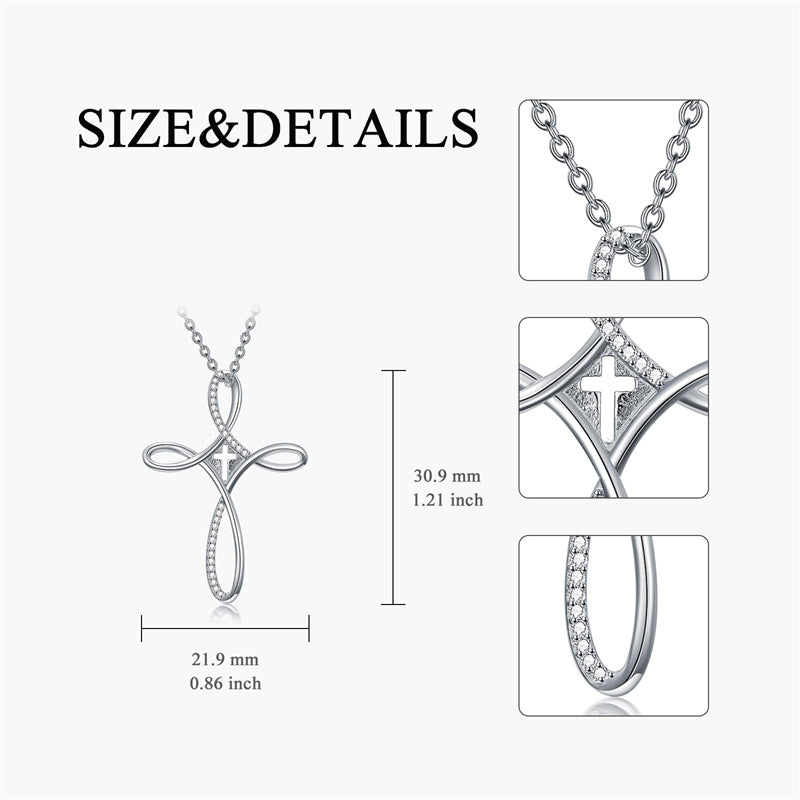 Sterling Silver Lion Semicolon Rose Sunflower Cross Pendant Religious Necklace