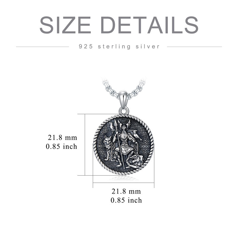 Sterling Silver Amulet Medal Viking Tree of Life Athena Lion Star of David Nefertiti Odin Raphael Pendant Necklace