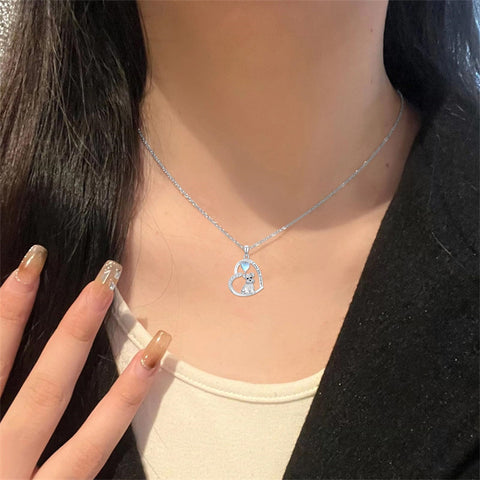 Sterling Silver Pitbull Yorkie Schnauzer Pendant Necklace Gifts for Women