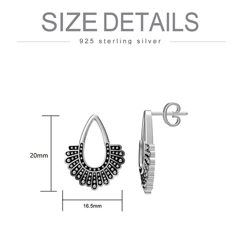 Sterling Silver RBG Dissent Collar Stud Earrings Drop Earrings