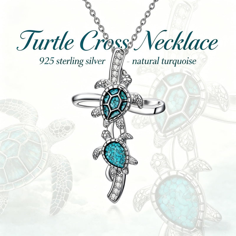 14K Gold Plated Turquoise Turtle Dragonfly Hummingbird Pendant Necklace