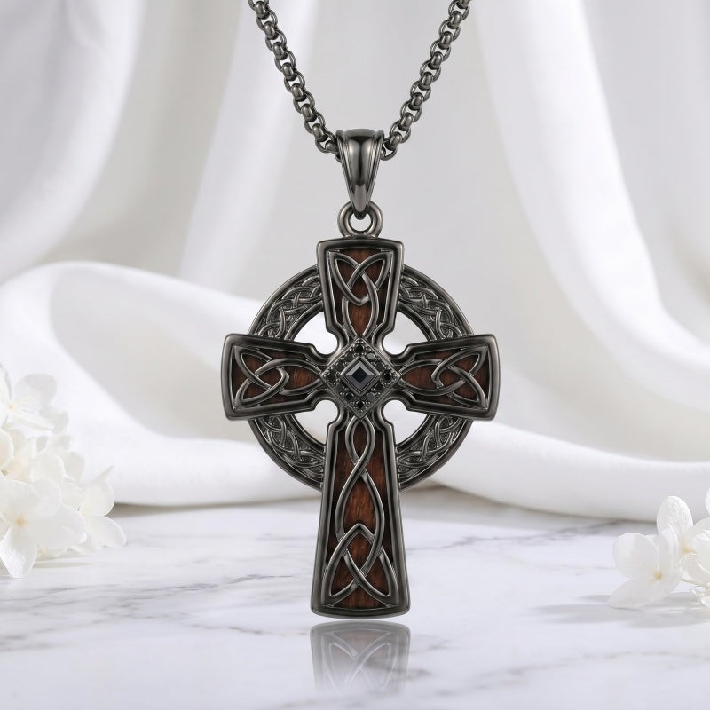 14K Gold Plated Wooden Pendant Necklace Beliefs jewelry