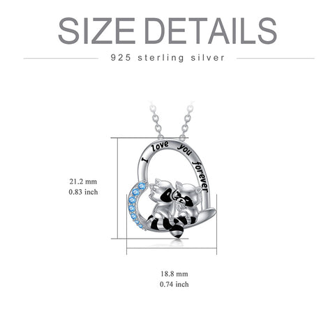 Sterling Silver Raccoon Pendant Necklace