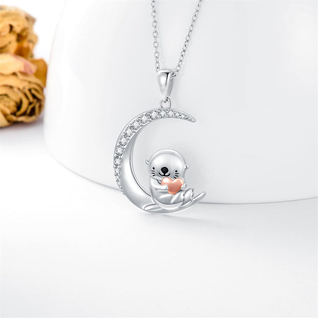Otter Necklace Cute Animal Jewelry Gifts for Women Girls