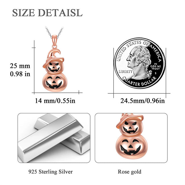 925 Sterling Silver Pumpkin Snowman Necklace Halloween Necklace Christmas Halloween Jewelry Gifts for Women Girls