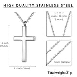 Stainless Steel Simple Men’s Stainless Steel Cross Pendant Chain Necklace for Men Women, 20-24 Inches Chain