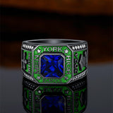 Sterling Silver Personalized Colorful Class High School  Graduation University College Ring for Men