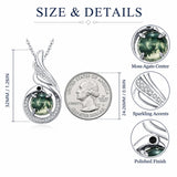 14K Gold Plated Moss Agate Pendant Necklace Boho Jewelry for Women