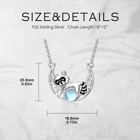 Sterling Silver Moonstone Celtic Knot Raccoon Otter Pig Dolphin Cow Pendant Necklace Birthday Mother's Day Gift