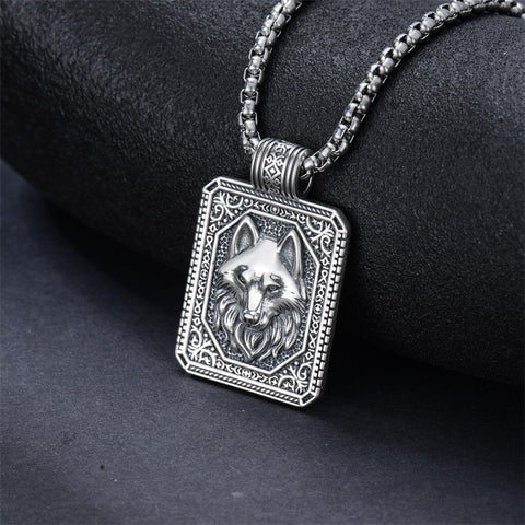 Sterling Silver Eagles Wolf Lion Pendant Necklace For Men with Stainless Steel Chain