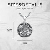 Sterling Silver Viking Raven Bear Odin Wolf Pendant Necklace for Men