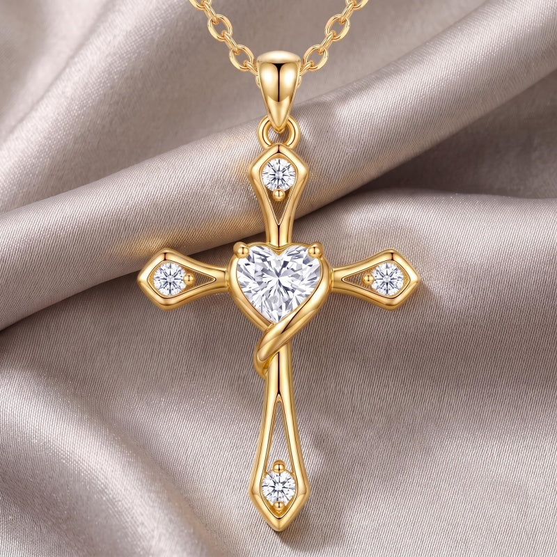 10K 14K 18K Gold Cross Pendant Necklace Religious Jewelry Gifts for Men and Women