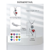 Sterling Silver 12 Months Birthstone Personalized Photo Projection  Pendant Necklace
