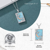 Sterling Silver Turquoise Empress The Lovers  The Moon Wheel Of Fortune The Sun Tarot Card Pendant Necklace