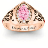Sterling Silver Personalized Engraved Aphrodite Ring