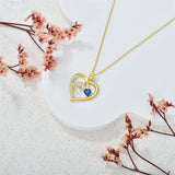 10K 14K 18K Gold Heart Birthstone Personalized Engraved Stethoscope Pendant Necklace
