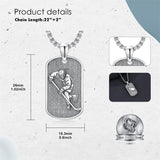 Sterling Silver Dog Tag Baseball Basketball Softball Soccer Pendant Necklace for Men