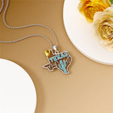 Sterling Silver Jamaica America Texas Africa Map Pendant Necklace Country Map Chain Jewelry Gifts