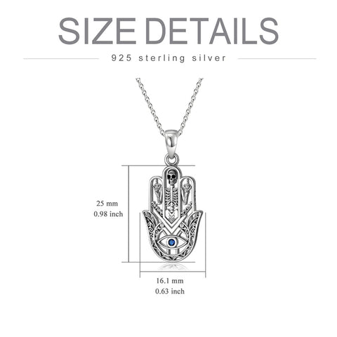 Sterling Silver Hamsa Tree of Life Viking Lion Butterfly Evil Eye Yin Yang Eye of Horus Pendant Necklace