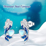Mermaid  Earrings Sterling Silver Hypoallergenic Graduation Birthday Jewelry Gifts for Mom Women Friends