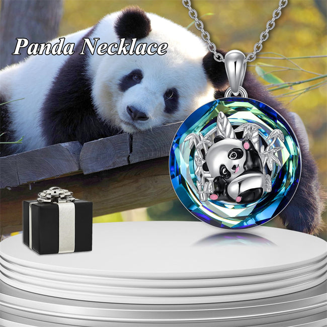 Sterling Silver Panda Crystal Necklace Jewelry Gifts for Wife Mom Anniversay Birthday Chritmas Gift
