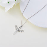 Sterling Silver Wooden Cross Pendant Necklace
