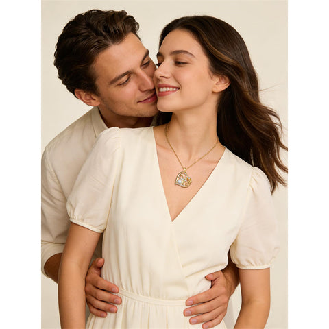 Sterling Silver Birthstone Rose Necklace for Women