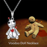 odoo Necklace Sterling Silver Witch Voodoo/Evil Bunny Pendant Gothic Jewelry Gifts for Women Girls