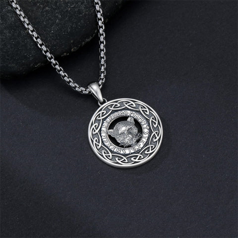 Sterling Silver Oxidized Tiger Wolf Lion Leopard Pendant Necklace for Men