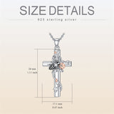 Sterling Silver Cross Bee Hummingbird Butterfly Dove Red Cardinal Pendant Necklace for Her