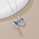 Sterling Silver Abalone Shell Tree of Life Photo Locket Necklace