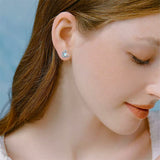 Celtic Moon Stud Earrings 925 Sterling Silver Crescent Earrings Celtic Knot Triangle Vintage Stud Earrings for Women