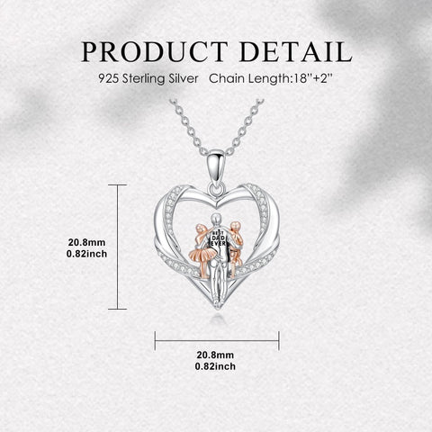 Sterling Silver Tree of Life Father Daughter Sister Pendant Necklace for Women Christmas Gift