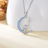 Cat Necklace Sterling Silver Cat Jewelry Cat Gift for Women Girls and Cat Lovers