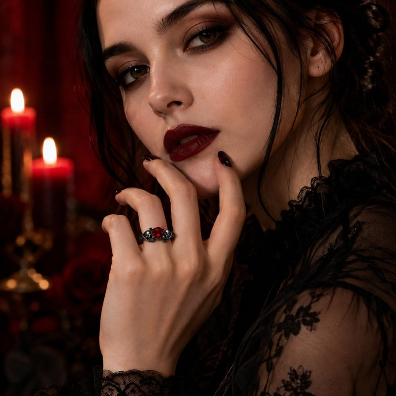 Sterling Silver 10K 14K 18K Gold Personalized Gothic Skull Ring Exquisite Spooky Jewelry for Halloween Lovers