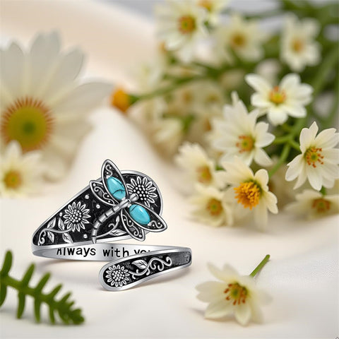 Sterling Silver Oxidized Dragonfly Butterfly Hummingbird Sea Turtle Anchor Cross Tree of Life Sunflower Spoon Ring