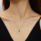 14K Gold Plated  Teardrop Birthstone Pendant Necklace Birthday Gifts for Women