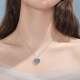 Sterling Silver Sunflower Necklace100 Languages Projection Stone Personalize Heart Photo Pendant Necklace