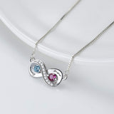 14K Gold 2  Simulated Birthstone Personalized Engraved Pendant Necklace for Women