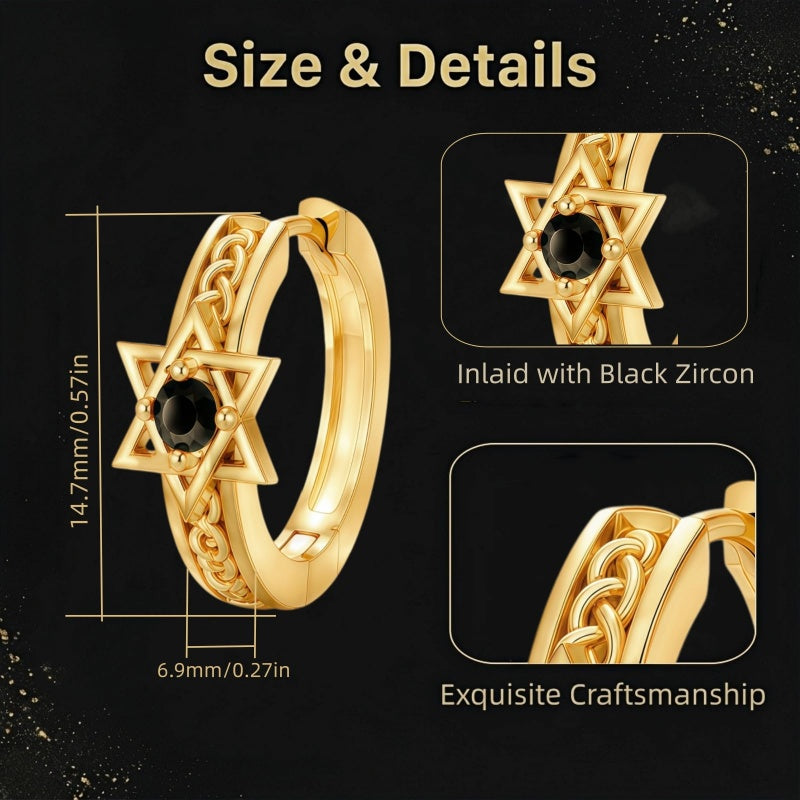 14K Gold Plated Vikings  Celtic Knot Hoop Earrings