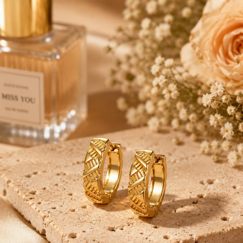 14K Gold Plated Hoop Earrings  Birthday Anniversary Jewelry Gift for Her